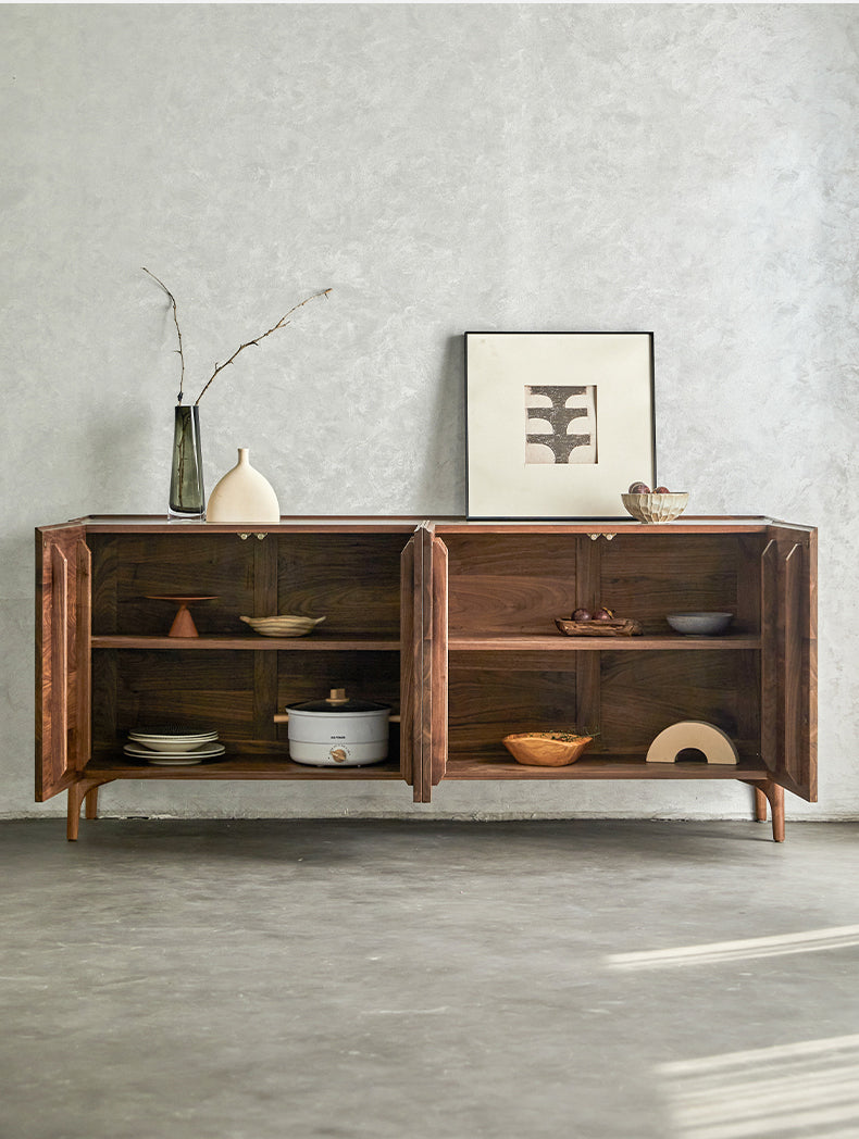 Mazonvintage-Serenity Natural Black Walnut Wood Finish Credenza