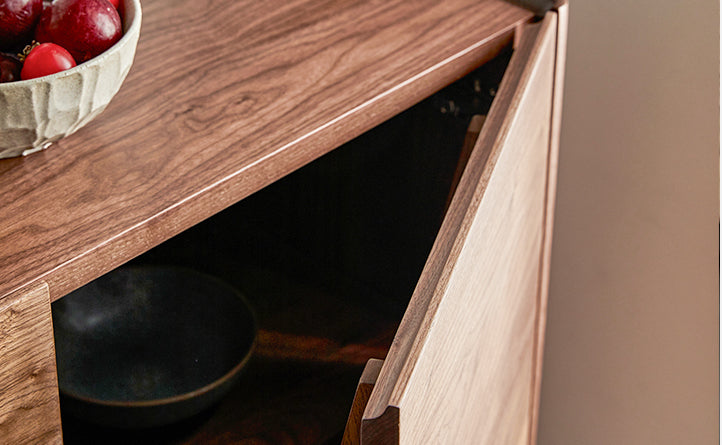 Mazonvintage-Serenity Natural Black Walnut Wood Finish Credenza