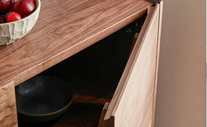 Mazonvintage-Serenity Natural Black Walnut Wood Finish Credenza