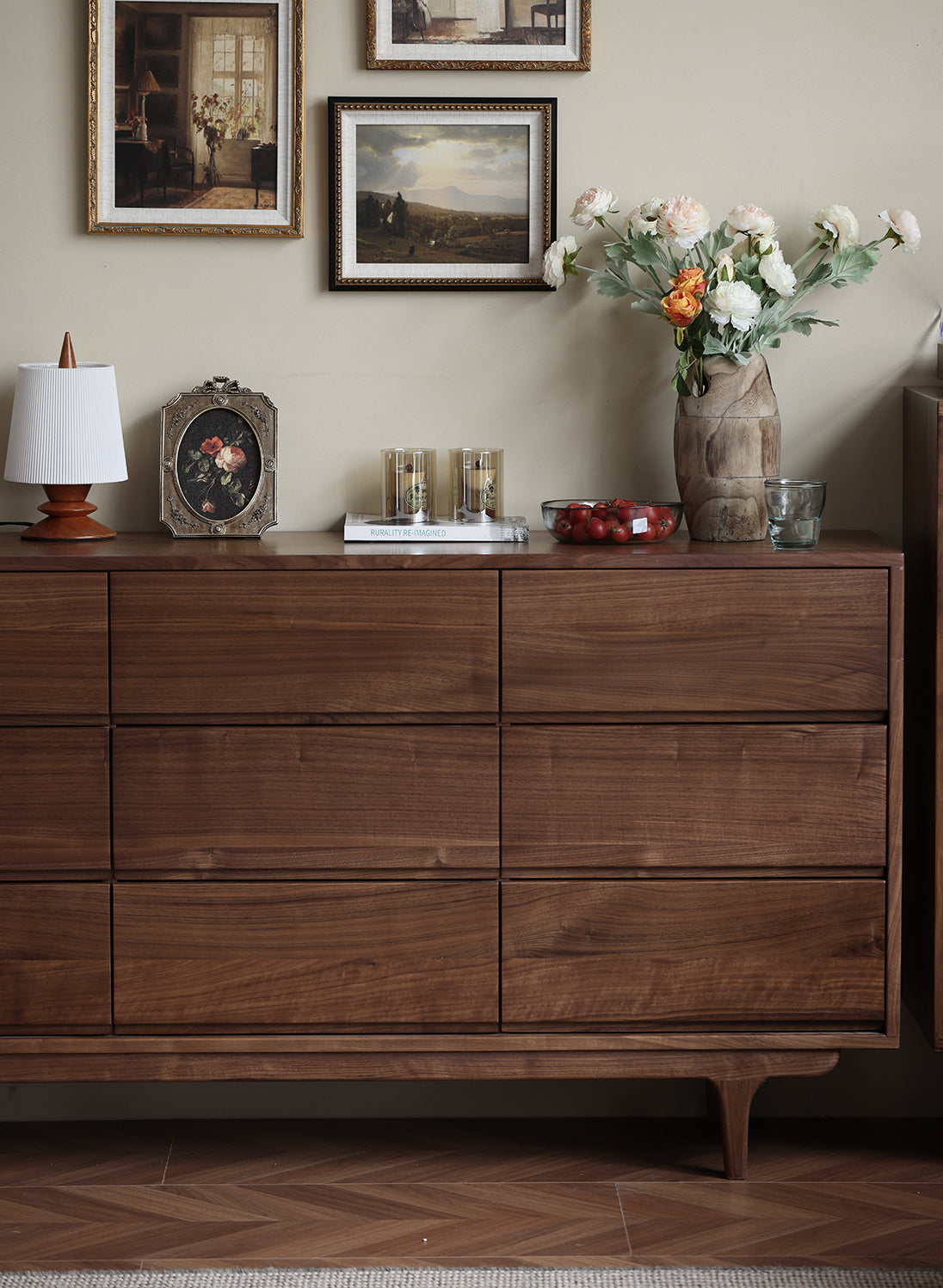 Mazonvintage-NovaTrend 9-Drawer Walnut Wood Dresser