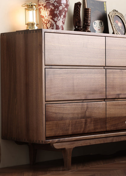 Mazonvintage-NovaTrend 9-Drawer Walnut Wood Dresser