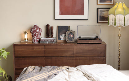Mazonvintage-NovaTrend 9-Drawer Walnut Wood Dresser