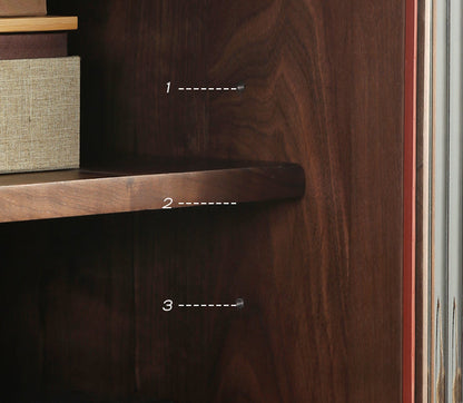 Mazonvintage-Serenity 3 Snow Glass Walnut Wood Cupboard