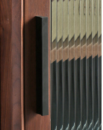 Mazonvintage-Serenity 3 Snow Glass Walnut Wood Cupboard