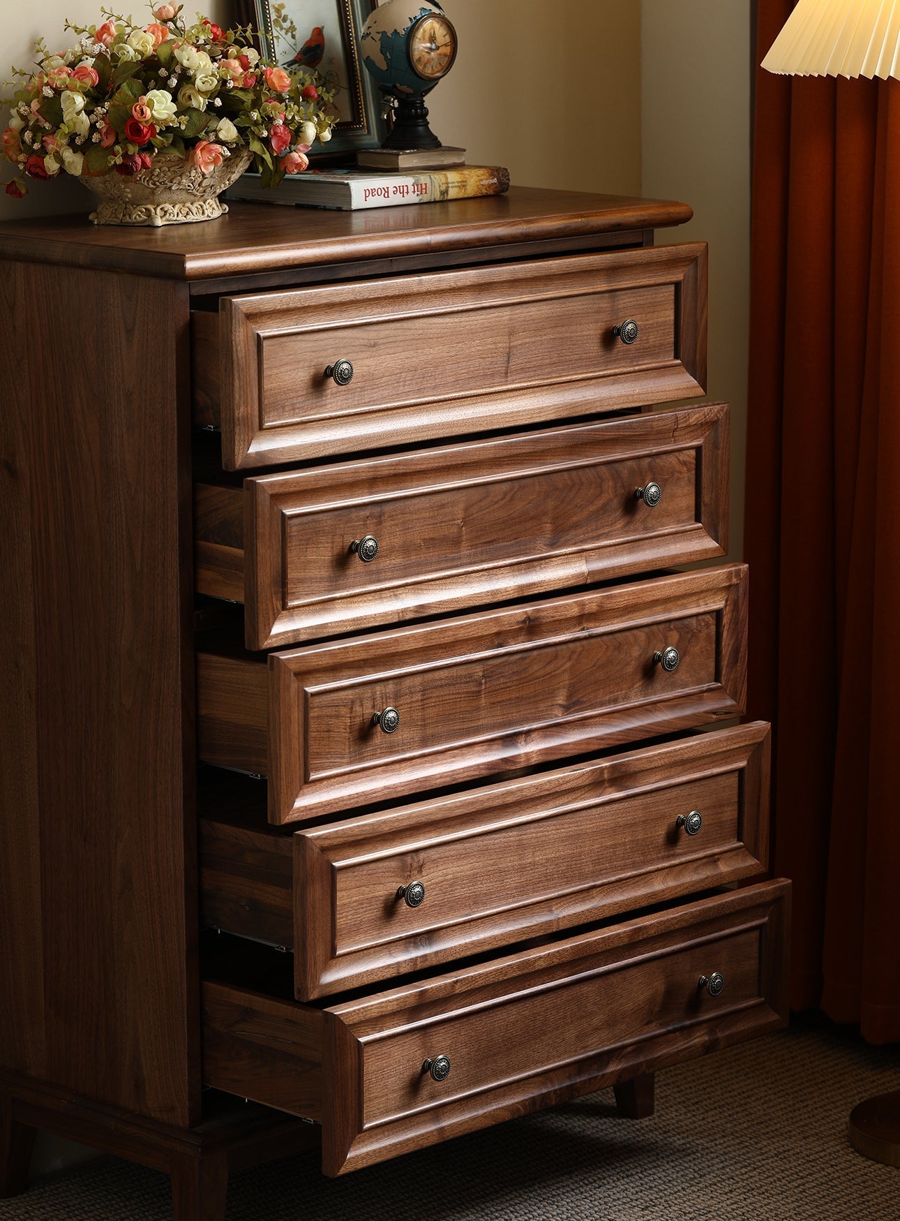 Mazonvintage-Heritage American Style Vintage Walnut Wood Dresser
