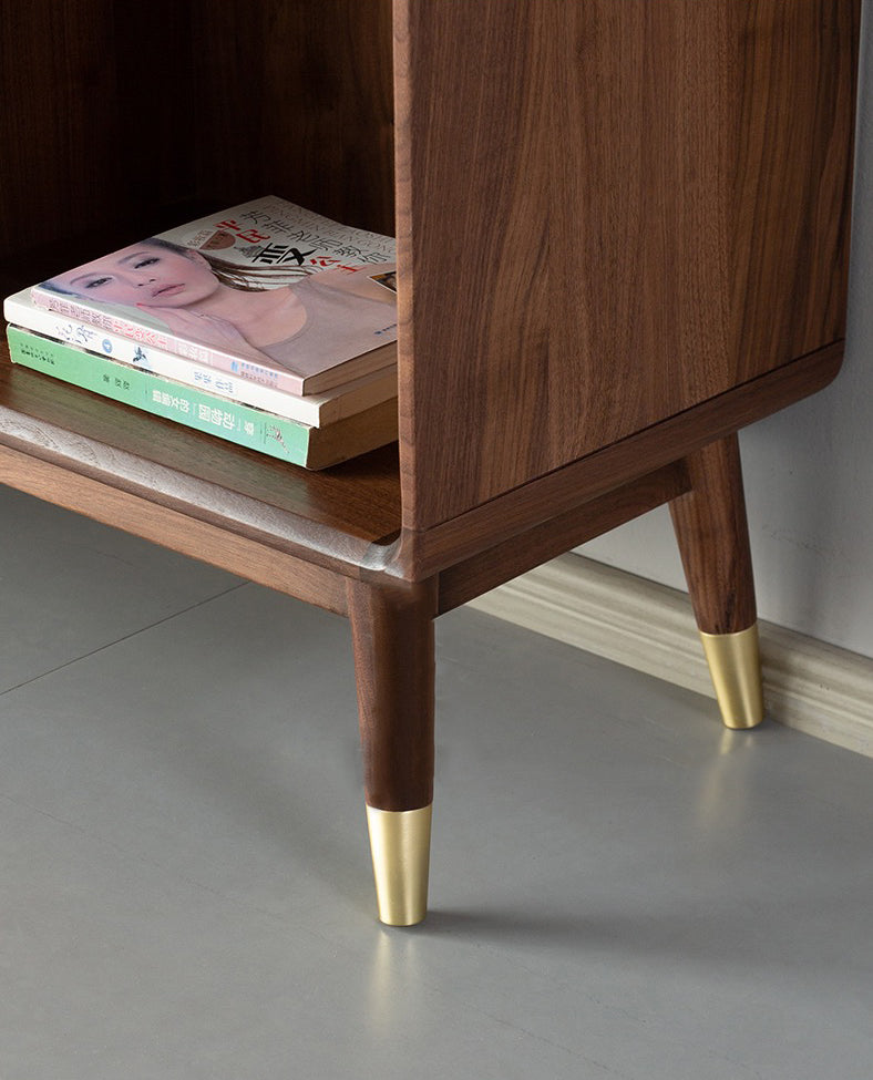 Mazonvintage-Empress Golden Spindle Walnut Wood Bookcase