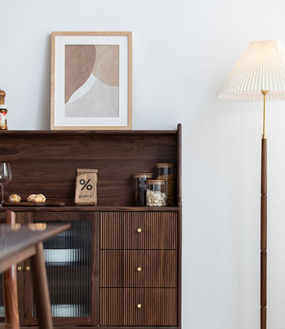 Mazonvintage-Solstice Modern Open Space Walnut Kitchen Cabinet