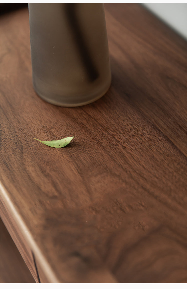 Mazonvintage-Wildflower Solid Black Walnut Wood Top Open Space Cabinet