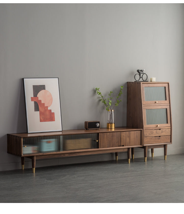 Mazonvintage-Small Solid Walnut Wood Side Cabinet