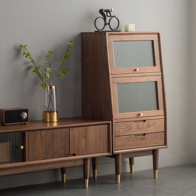 Mazonvintage-Small Solid Walnut Wood Side Cabinet