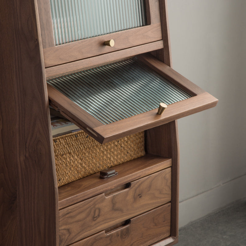 Mazonvintage-Small Solid Walnut Wood Side Cabinet