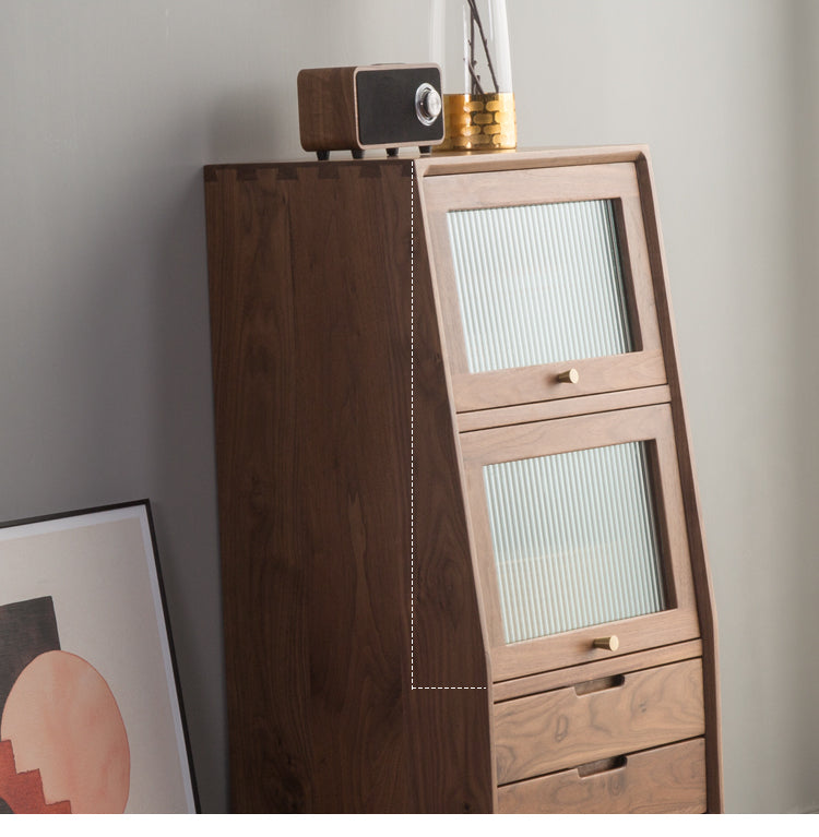 Mazonvintage-Small Solid Walnut Wood Side Cabinet