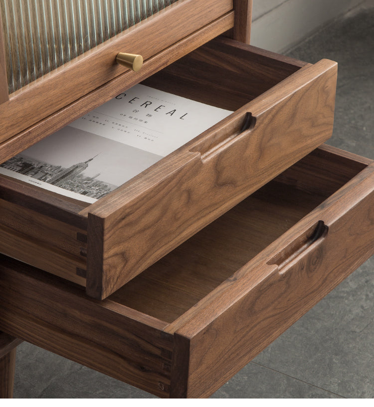 Mazonvintage-Small Solid Walnut Wood Side Cabinet