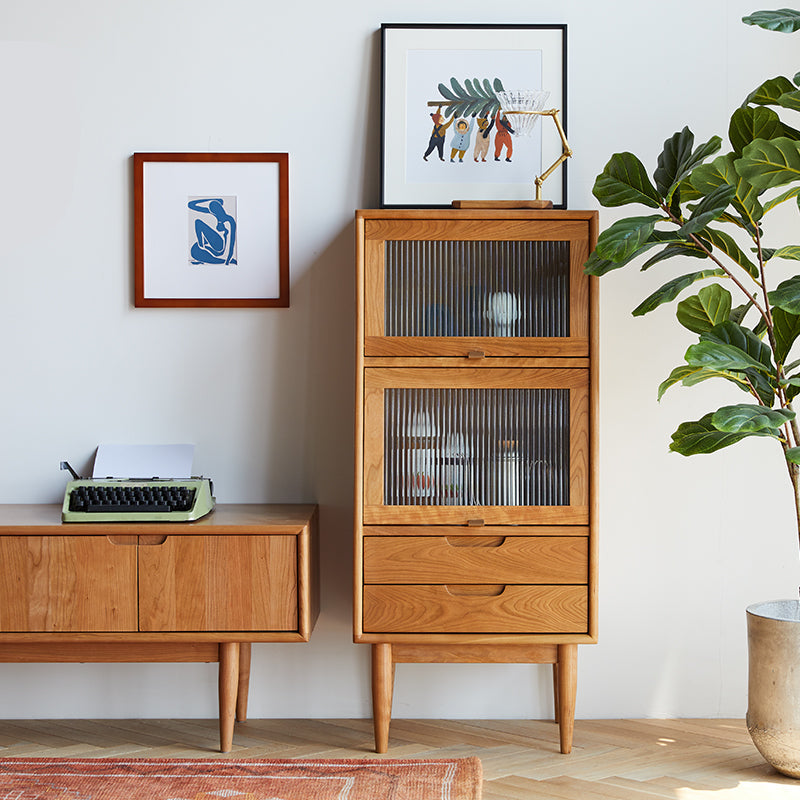 Mazonvintage-Small Solid Walnut Wood Side Cabinet