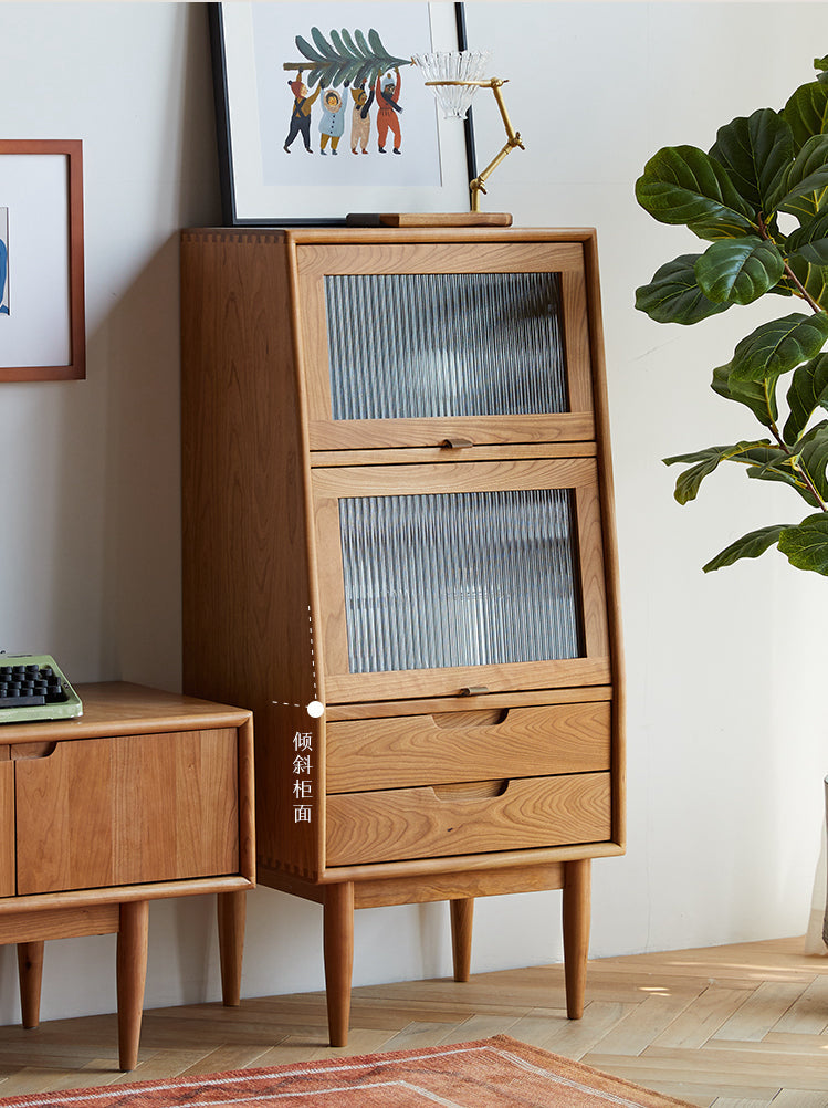 Mazonvintage-Small Solid Walnut Wood Side Cabinet