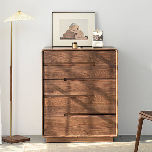 Mazonvintage-Solid Walnut Wood Recessed Concealed Handle Dresser