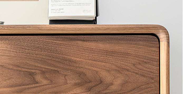 Mazonvintage-Solid Walnut Wood Recessed Concealed Handle Dresser