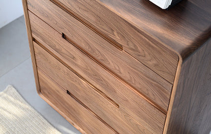 Mazonvintage-Solid Walnut Wood Recessed Concealed Handle Dresser