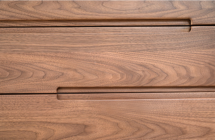 Mazonvintage-Solid Walnut Wood Recessed Concealed Handle Dresser