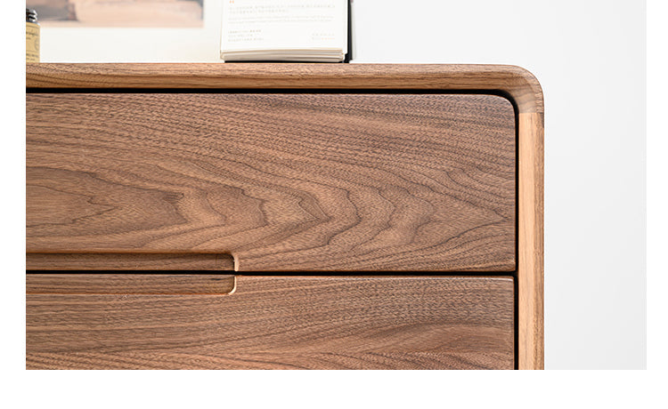 Mazonvintage-Solid Walnut Wood Recessed Concealed Handle Dresser