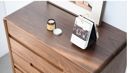 Mazonvintage-Solid Walnut Wood Recessed Concealed Handle Dresser
