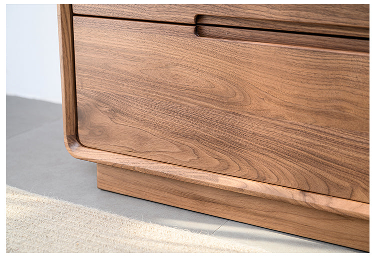 Mazonvintage-Solid Walnut Wood Recessed Concealed Handle Dresser