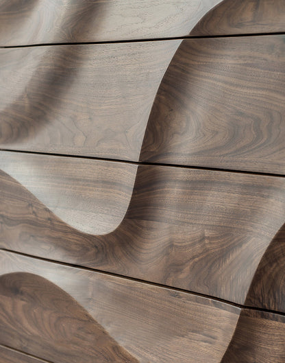 Mazonvintage-Lush Wave Layer Solid Walnut Wood Dresser