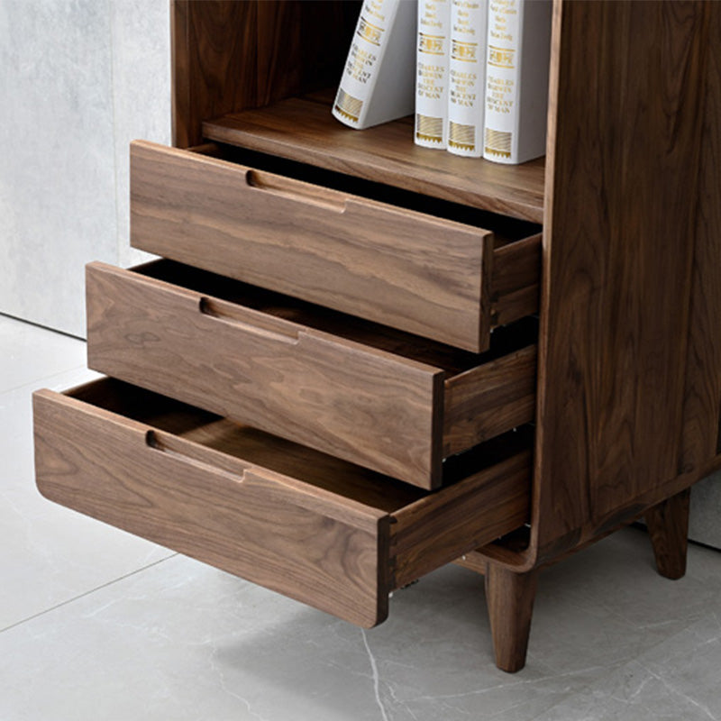 Mazonvintage-Whispering Narrow Floor Standing Solid Walnut Wood Bookcase