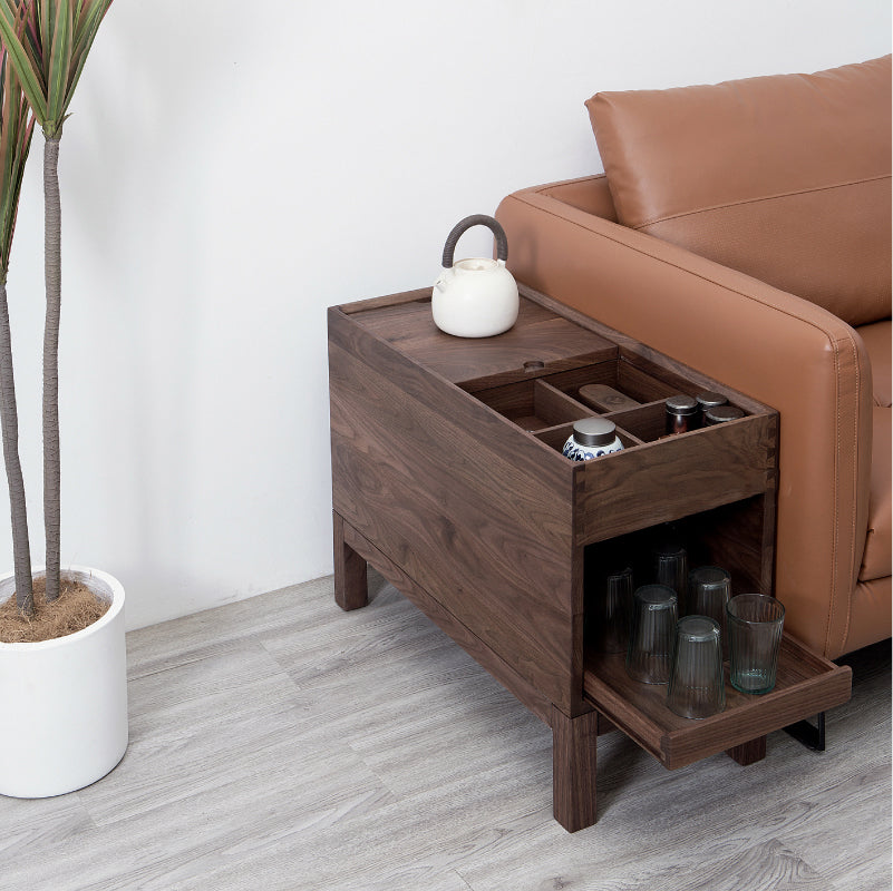 Mazonvintage-Elemental Solid Black Walnut Tea and Small Things Side Table