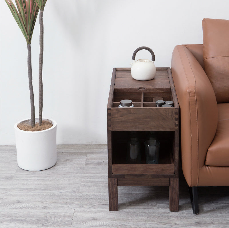 Mazonvintage-Elemental Solid Black Walnut Tea and Small Things Side Table