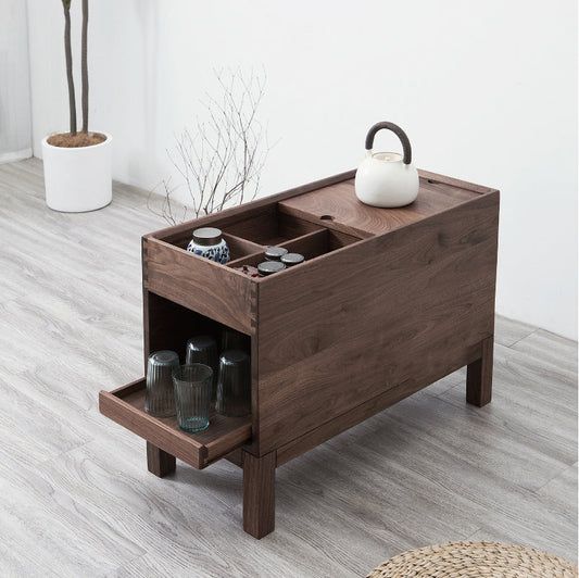 Mazonvintage-Elemental Solid Black Walnut Tea and Small Things Side Table