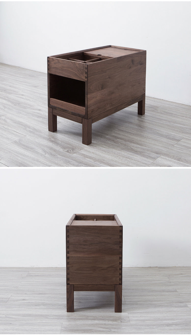 Mazonvintage-Elemental Solid Black Walnut Tea and Small Things Side Table