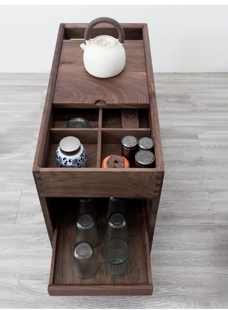 Mazonvintage-Elemental Solid Black Walnut Tea and Small Things Side Table