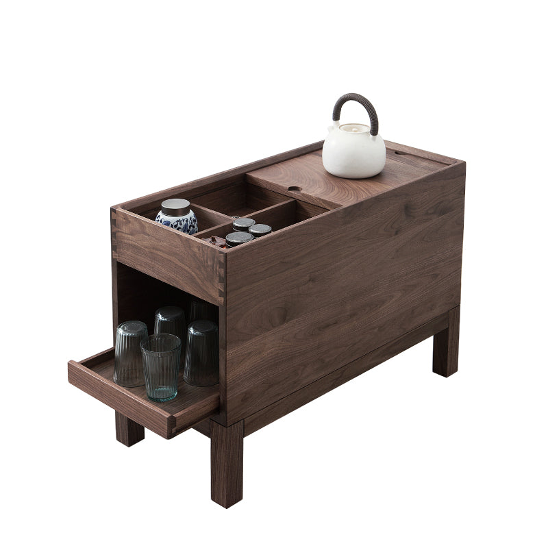 Mazonvintage-Elemental Solid Black Walnut Tea and Small Things Side Table