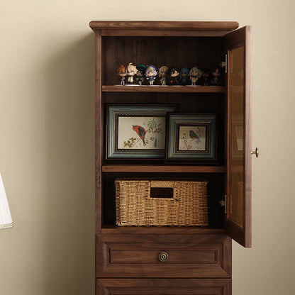 Mazonvintage-Orion Retro Black Walnut Wood Tall Storage Cabinet
