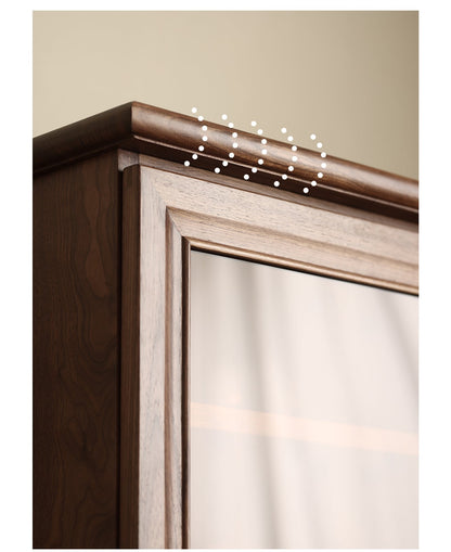Mazonvintage-Orion Retro Black Walnut Wood Tall Storage Cabinet