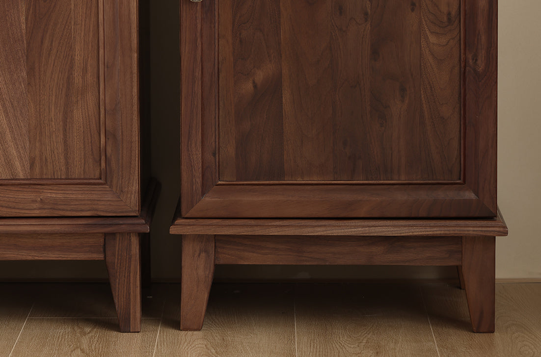 Mazonvintage-Orion Retro Black Walnut Wood Tall Storage Cabinet