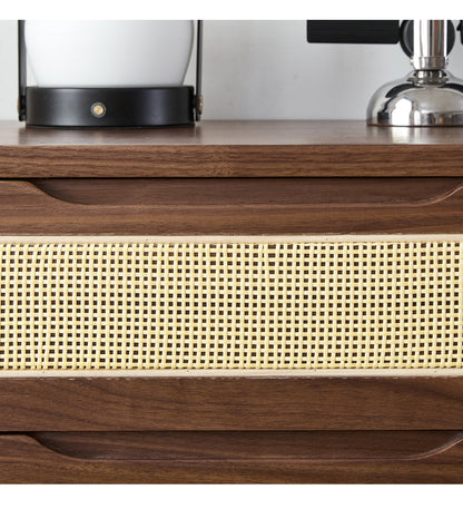 Mazonvintage-Crescent Chest of 5 Drawers Dresser Made in Solid Walnut Wood