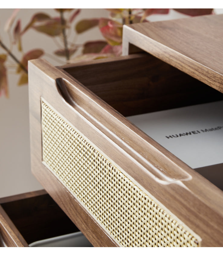 Mazonvintage-Crescent Chest of 5 Drawers Dresser Made in Solid Walnut Wood