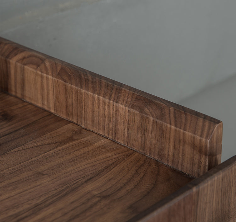 Mazonvintage-Brilliance Minimalist Black Walnut Wood Shoe Cabinet