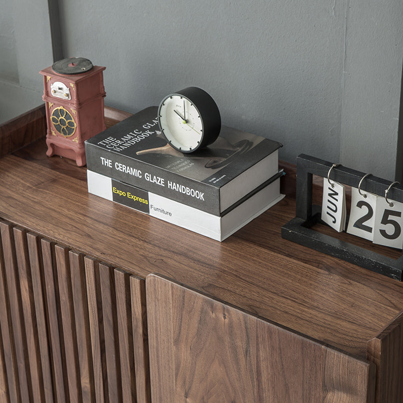 Mazonvintage-Brilliance Minimalist Black Walnut Wood Shoe Cabinet