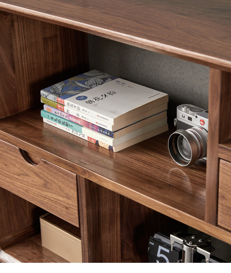 Mazonvintage-Comprehensive Multi-Grid Design Solid Wood Side Table