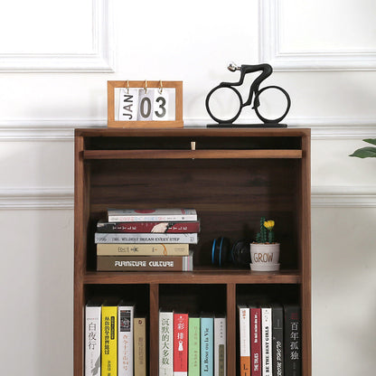 Mazonvintage-Aura Small Walnut Wood Side Table with Two Drawers