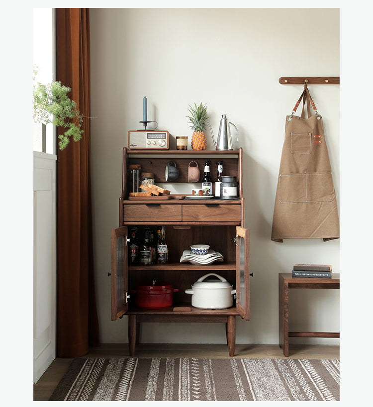 Mazonvintage-Small Black Walnut Wood Kitchen Cabinets