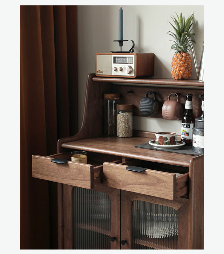 Mazonvintage-Small Black Walnut Wood Kitchen Cabinets
