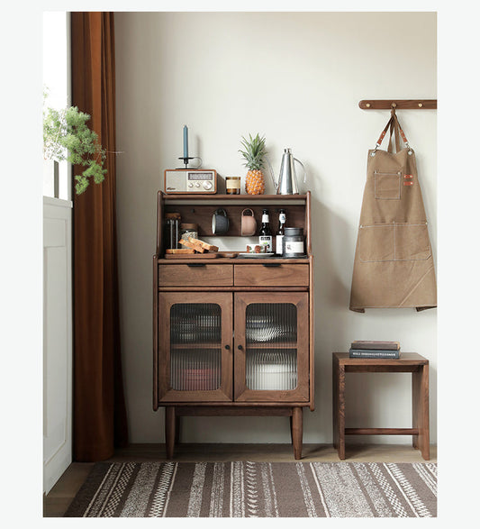 Mazonvintage-Small Black Walnut Wood Kitchen Cabinets