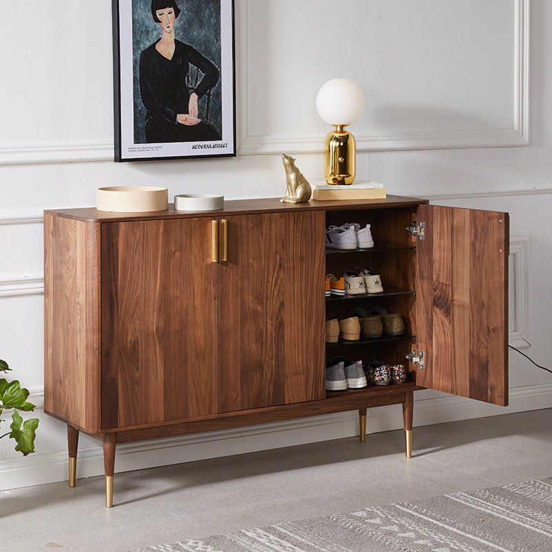 Mazonvintage-Hand-Crafted Black Walnut Wood Shoe Sideboard