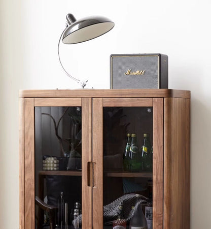Mazonvintage-Sierra Black Walnut Wood Liquor Cabinet