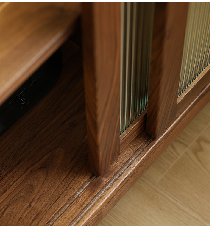 Mazonvintage-Epic Small Square Walnut Wood Storage Cabinet