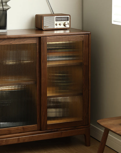 Mazonvintage-Epic Small Square Walnut Wood Storage Cabinet